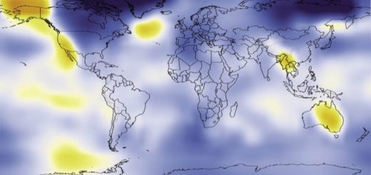 I colori sulla mappa rappresentano la differenza di temperatura rispetto al valor medio calcolato sul periodo 1951-1980: in blu le zone più fredde rispetto al riferimento, in rosso quelle più calde.